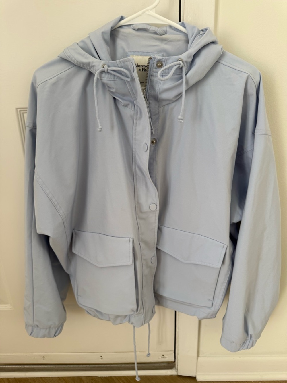 Abercrombie & Fitch Light Blue Hooded Windbreaker